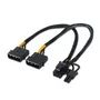 Aisens Cable de Alimentación para Tarjeta Gráfica A131-0165 - 2x Molex Macho a 6+2 PIN PCIe, 20cm, 54W